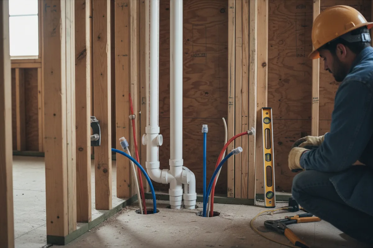 Drain and supply rough-in during Garbage Disposal Repair in Harmony