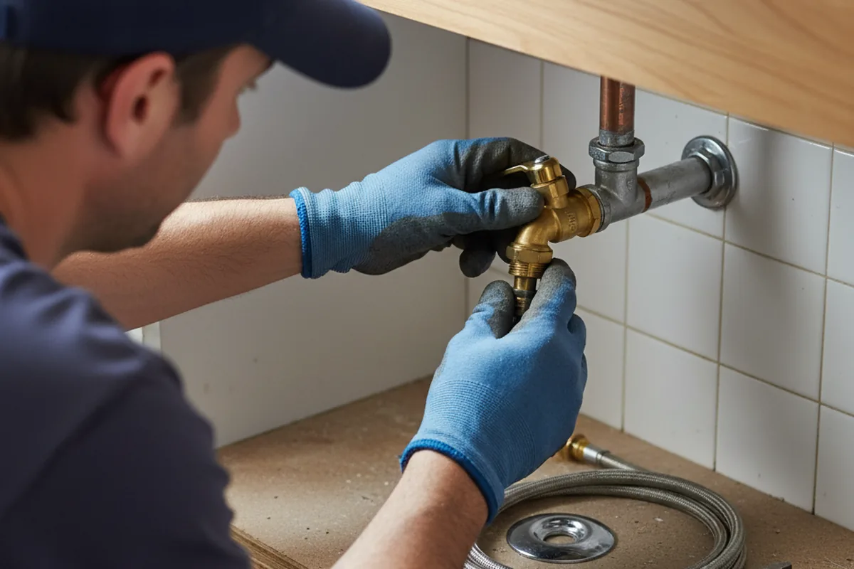 Shutoff valve and fitting work during Faucet and Fixture Repair in Harmony